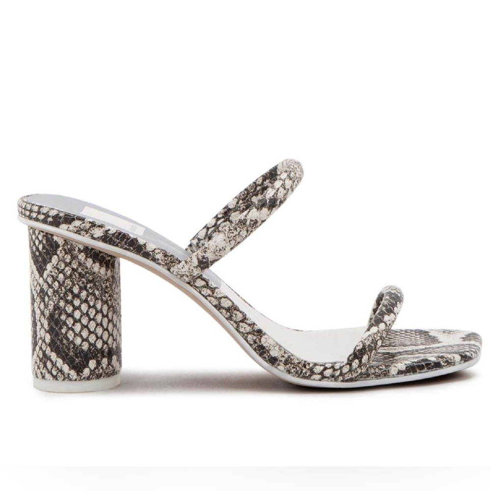 Dolce Vita Noles Leather Snakeskin Slide Double Strap Sandal Shoe Womens Size 6